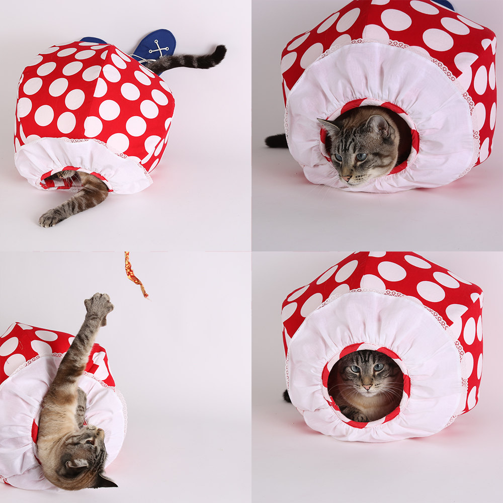 The Cat Ball® cat bed novelty clown style.