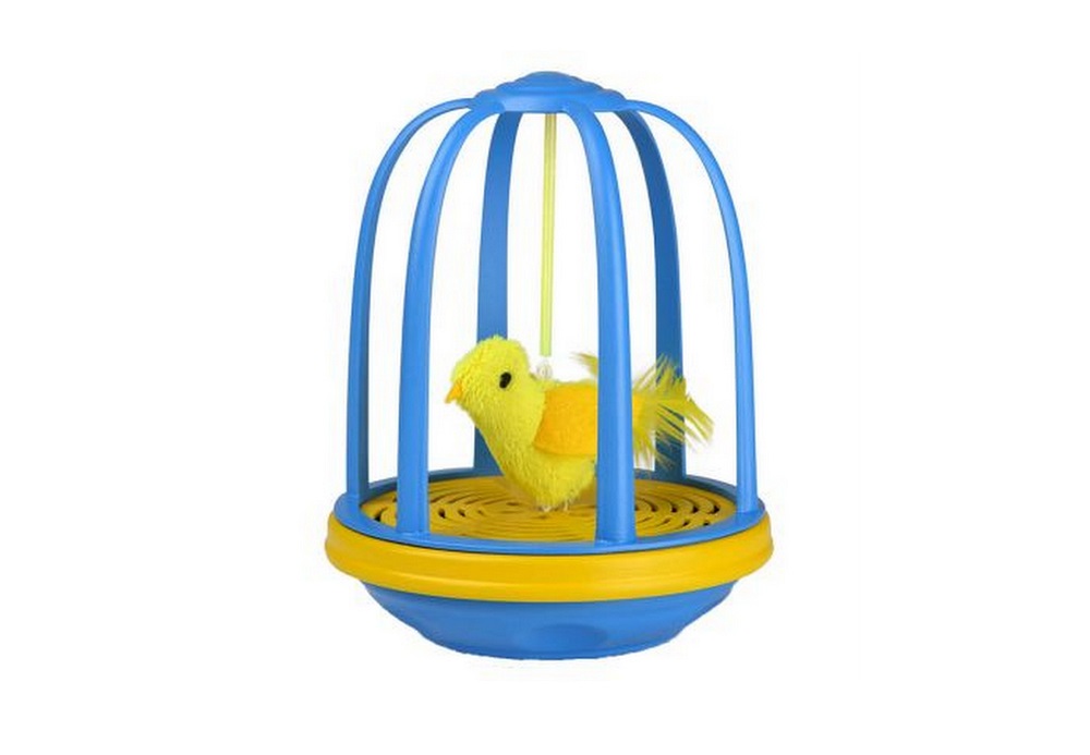 Katzenspielzeug Bird in a cage Vogelzwitschern